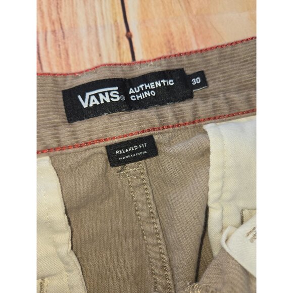 Vans Mens Relaxed Fit Corduroy Chino Pants Size 30x31 Beige - Picture 4 of 9
